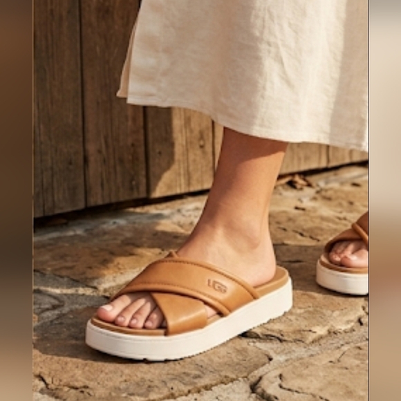 UGG Shoes - 🌷UGG Zayne Crossband Women's Tan Slide Sandals🌷size:9.5